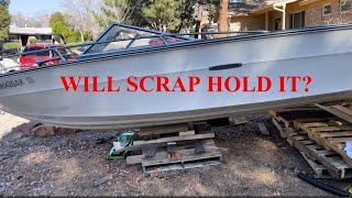 How To Remove Boat From Trailer Free Boat Stand Jet Boat Restoration Series Episode 2 Dry Docking [upl. by Anwahsad927]