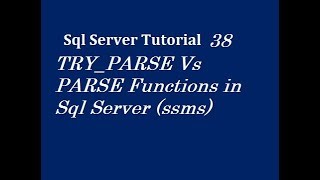 TRYPARSE Vs PARSE Functions in Sql Server [upl. by Yraccaz]