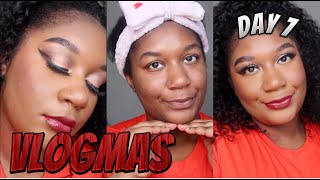 VLOGMAS DAY 7 holiday make up [upl. by Nollahp]