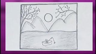 How to draw a landscape  Beautiful landscape drawing SBZ18 [upl. by Buke]