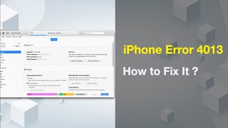 Fix iPhone Error 4013 or iTunes Error 4013 The Ultimate Guide [upl. by Kinom]