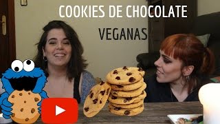 RECETA COOKIES DE CHOCOLATE VEGANAS VeggieBoom [upl. by Hplodur317]