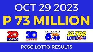 Lotto Result October 29 2023 9pm PCSO [upl. by Penney553]