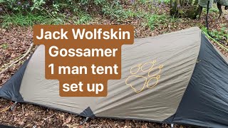 Jack Wolfskin GOSSAMER one man TENT set up  wild campingbackpacking tent [upl. by Nicolas515]