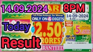 NAGALAND STATE LOTTERY RESULT  Dear 500 Super Monthly Result 14092024 8pm Live Draw Today [upl. by Norga]