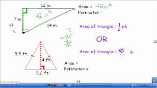 Area and Perimeter of Triangles [upl. by Odicalp]