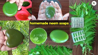 Perfect Neem Soap Making At Home  homemade neem soap for clean  bright and pimples free skin [upl. by Jeroma493]