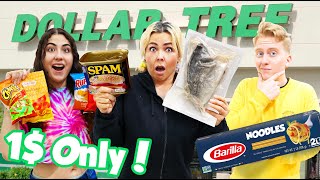 EATING ONLY DOLLAR STORE FOODS FOR 24 HOURS [upl. by Ecnerrat]