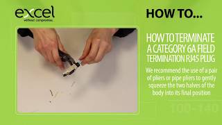 How to terminate a Category 6A Field Termination RJ45 Plug [upl. by Annahsed798]