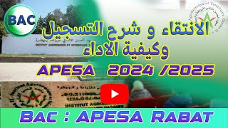 كيفية وطريقة التسجيل وعتبات الانتقاء APESA Rabat 2024 [upl. by Anauqed]