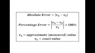 Determine Absolute Error and Percent Error [upl. by Eedia]