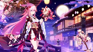 Moonlit Yae Miko Night  Cherry Blossom Beauty  Nexus  Dynamic Art World [upl. by Mor]