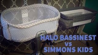 HALO BassiNest VS Simmons Kids Sleeper  Newborn Bassinet Comparison Review [upl. by Cichocki]