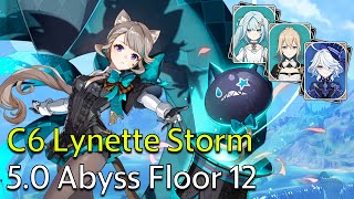 C6 Lynette Storm  Genshin Impact 50 Spiral Abyss Full Clear [upl. by Labana]