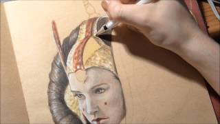 Speed drawing star wars The Queen Amidala [upl. by Khalid]