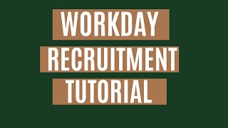 Workday Recruitment Training  Workday Recruitment Course  Workday Recuritment Online Training [upl. by Leif]