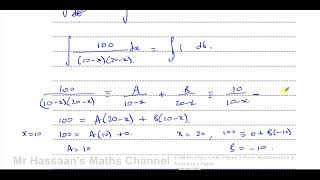 CAIE 970903SP20 Specimen Paper P3 2020 Q10 Constructing and Solving Differential Equations [upl. by Kirsten]