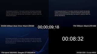 PS4 Hard DriveSSD Upgrade Tests FrontEnd System Boot Time Comparison [upl. by Eniarrol763]