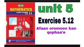 mathematics grade 11 exercise 512 Afaan oromoon kan qophaae [upl. by Barnebas914]