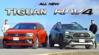 2019 Toyota RAV4 vs 2019 VW Tiguan  Battle For Best Compact SUV [upl. by Nylarac]