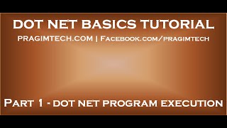 DotNet Program Execution [upl. by Avad]
