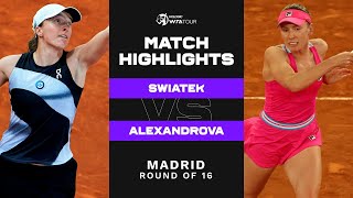 Iga Swiatek vs Ekaterina Alexandrova  2023 Madrid Round of 16  WTA Match Highlights [upl. by Wemolohtrab]