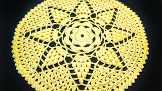 LOVELY⭐💛⭐ Crochet Design Rumal  Doily  Tablecloth in HindiUrdu  Crochet Pattern Idea 315 [upl. by Entsirhc]