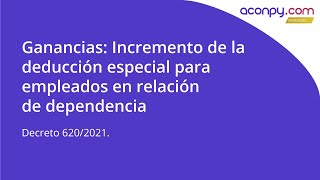 Ganancias Incremento de la deducción especial para empleados en relación de dependencia [upl. by Nnairret715]