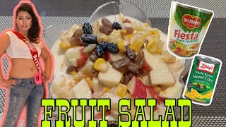 FRUIT SALAD  DEL MONTE FRUIT COCKTAIL  MY OWN VERSION  BUDGET MEAL [upl. by Oicangi252]