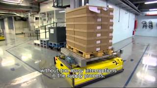 Retrofitted AGV system and automated warehouse system at Janssen Pharmaceutica Beerse [upl. by Erehs]