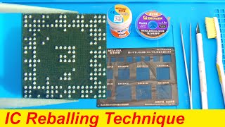 How to Reball BGA IC with SMD Stencil  IC Reballing easy Technique [upl. by Iahcedrom]