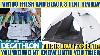 TENT REVIEW  MH100 FRESH AND BLACK 3 ARPENAZ FAMILY TENT FROM DECATHLON [upl. by Ujawernalo]