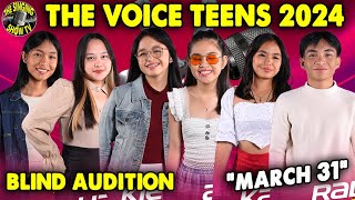 The Voice Teens Philippines 2024 March 31 Blind Audition  The Singing Show TV [upl. by Voccola]