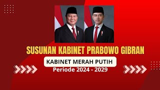 Susunan Kabinet Prabowo Gibran  Kabinet Merah Putih 20242029 [upl. by Airtemad]