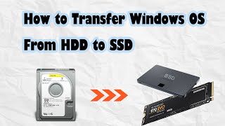 How to Transfer Windows OS From HDD to SSD  Just A Few Clicks [upl. by Destinee489]