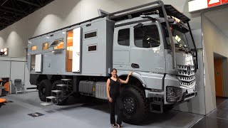 Leben im XXL Luxus Wohnmobil Krug Mercedes Arocs 6x6 2022 Dachterrasse Designküche Quadbühne [upl. by Kenay]