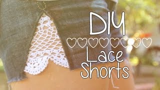 Denim Lace Shorts ♥ DIY [upl. by Elicia]