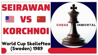 Yasser Seirawan vs Viktor Korchnoi World Cup Skelleftea Sweden 1989 [upl. by Neona]