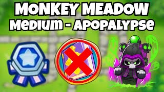 Monkey Meadow  Medium  Apopalypse  No Monkey Knowledge  BTD6 Guides [upl. by Enaujed599]