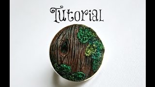 Wood Grain amp Moss Polymer Clay TreeBarkNature Ring Tutorial  Velvetorium [upl. by Necyla]