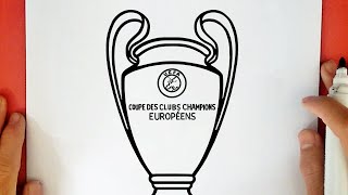 HOW TO DRAW UEFA CHAMPIONS LEAGUE TROPHY [upl. by Bittencourt200]