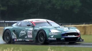 Aston Martin DBR9 GT1 Monster In Action  V12 Engine Sound [upl. by Naul]