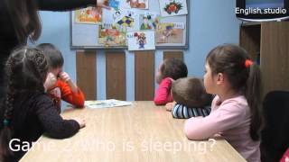 Present Continuous Activities with names for kids English lesson for kids 5 6 years old [upl. by Allenaj581]