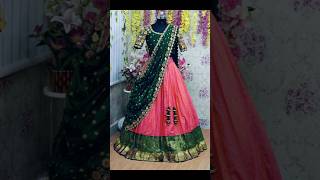 bridal pattu lehenga designs  new model half saree designs 2024 traditional pattu half sarees [upl. by Willi]