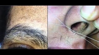 😱 Big Bushy Eyebrows Threading Tutorial 💖 Throw at Fleek [upl. by Andrade]