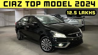 All New 2024 Maruti CIAZ ALPHA Top Model Black Colour Detailed Review On road price [upl. by Gale]