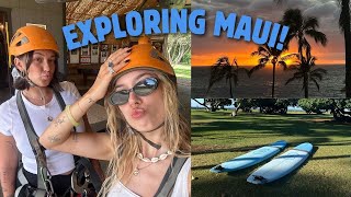 Exploring Maui 🌺 Surfing Ziplining amp the Four Seasons Resort [upl. by Attenoj]