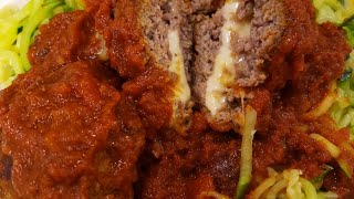 Keto Mozzarella Stuffed Meatballs [upl. by Aihsek]