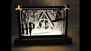 Chantournage dune lampe Harry Potter  Fretwork of a Harry Potter lamp [upl. by Avlasor]