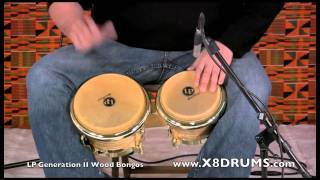 Bongos at X8 Drums LP Generation II Wood Bongos [upl. by Clementius]